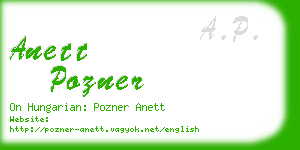 anett pozner business card